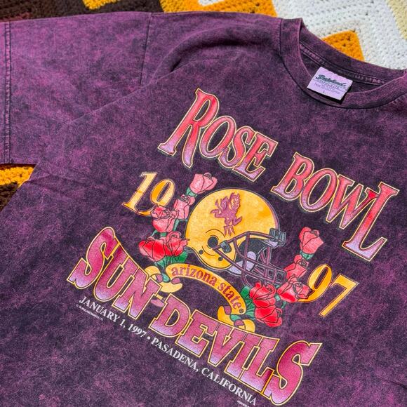 1997 ASU Rose Bowl Red Stonewash Tee - Picture 6 of 7